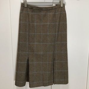 French Connection pleated wool plaid skirt 6